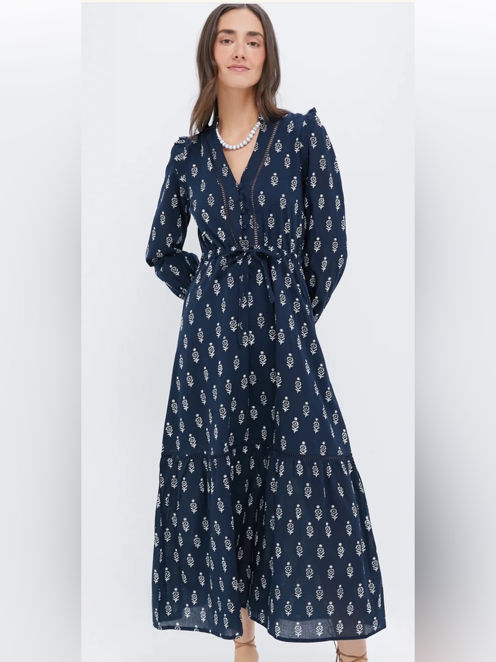 Emerson Fry Marguerite 2 Organic Frances 4 V Dress White Floral